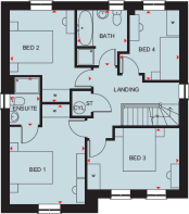 First floor plan of the Culver four bedroom home