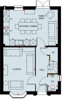 Ground floor plan of the Bayswater 4 bedroom home at Treledan