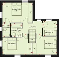 First floor plan of our 4 bed Alderney home