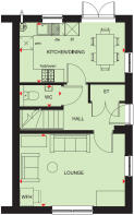 Ground floor plan of the Moresby 3 bedroom home at Pen Bethan