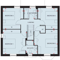 First floor floorplan of the Bradgate at Porters Way, Driffield
