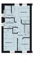 The first floor floor plan of The Archford