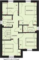 First floor plan of our 4 bed Kingsley home