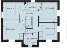First floor floorplan of the Hollinwood at Porters Way, Driffield