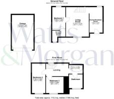 1 Woodhouse Cottage, Fonmon - all floors.JPG