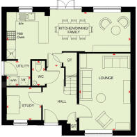Ground floor floorplan of The Radleigh
