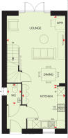 Ground floor plan of our 2 bed Holywell home