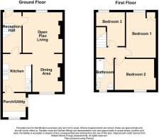 2D Floor Plan 3 Prince Llewelyn Terrace, Dolwyddel