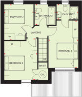 First floor floorplan of The Denby