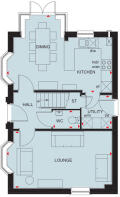 Ground floor floorplan of the Hertford at Chaloners Green, Whitby