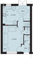 Ground floor floorplan of the Archford at Porters Way, Driffield