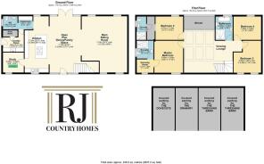 The Threshing Barn floor plan with garage changes.