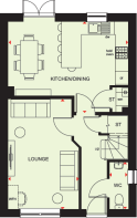 Ground floor plan of the Chester four bedroom home at Foundry Lea