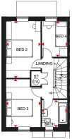 Woodcote First floor plan at Parish Brook