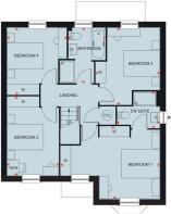 The first floor floor plan of The Millford