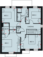 First floor plan of the Holden 4 bedroom home