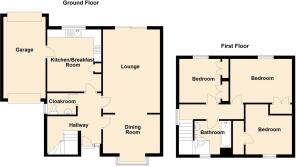 2D Floor Plan 16 Heol Ffynnon Asa, Eglwysbach - al