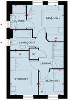 First floor of the 3 bedroom Archford