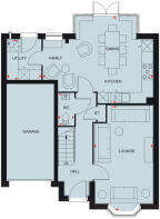 The ground floor floor plan of The Millford