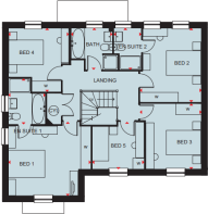 First floor plan of the Manning 5 bedroom home