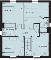 Kirkdale first floor plan at Barum Knoll