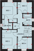 First floor plan of the Ingleby 4 bedroom home at Foundry Lea