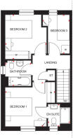 first floor plan of Cupar 3 bedroom terraced home