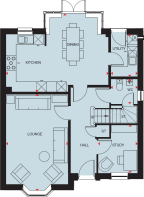 Ground floor plan of the Holden 4 bedroom home