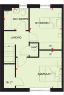First floor plan of our 2 bed Linstead home