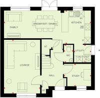 Ground floor of the 4 bedroom Rowan