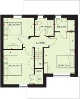 First floor plan of our 3 bed Bewdley home