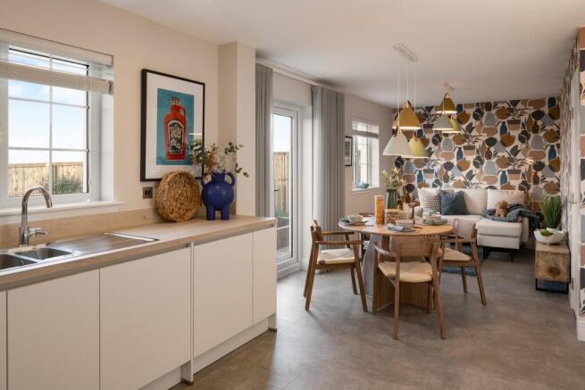 4 bedroom home for sale | kitchen dining family area | cala homes