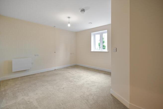 a room with a carpet and a window
