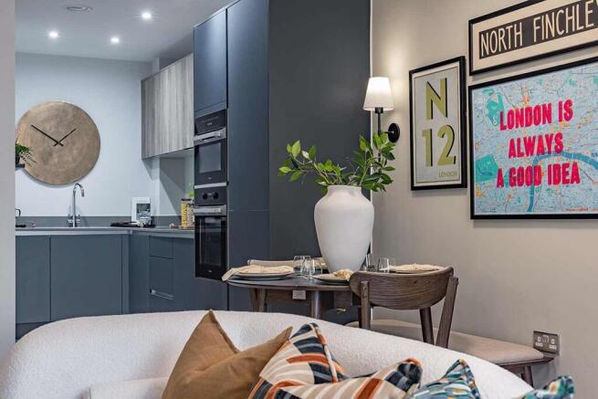 Open-plan kitchen dining and living area