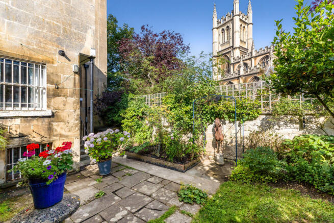 Garden with view of St Mary's Church