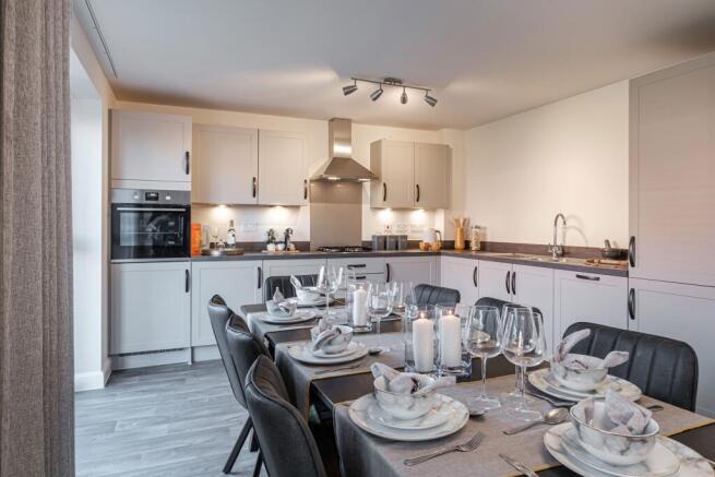 Interior view of kitchen diner in our Hale 4 bedroom home