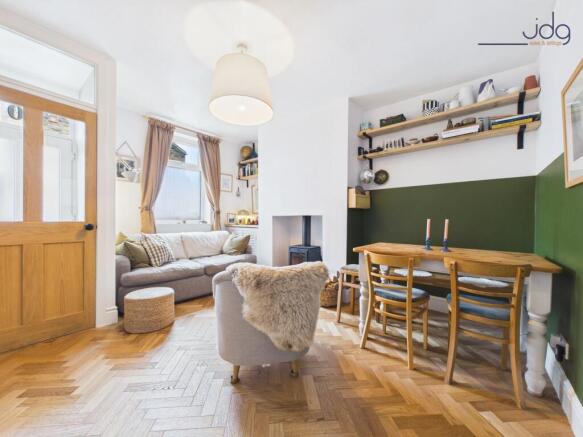 Living Room with woodburning stove
