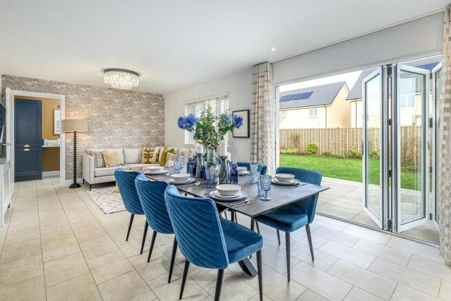 open plan dining and family area