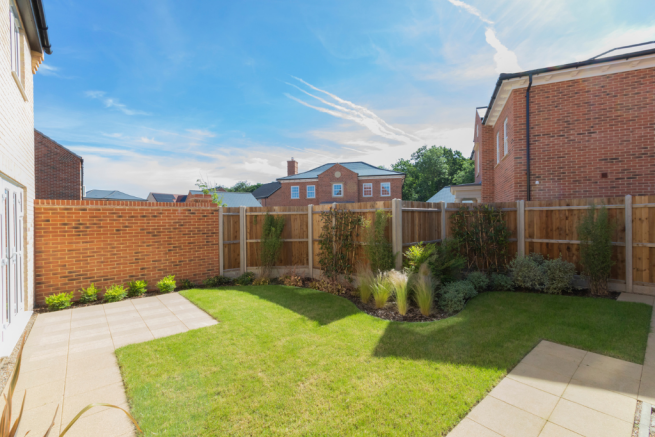 landscaped rear gar