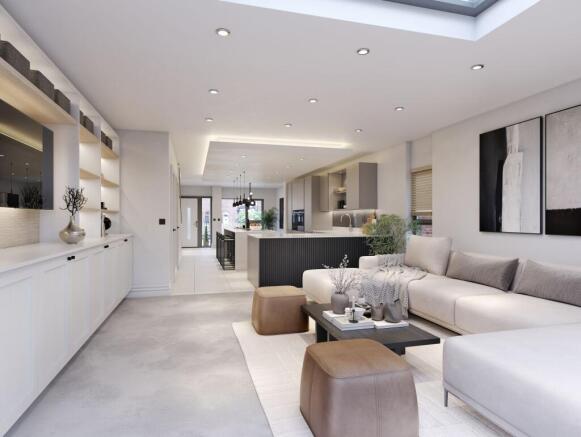 Open plan lounge/kitchen - CGI