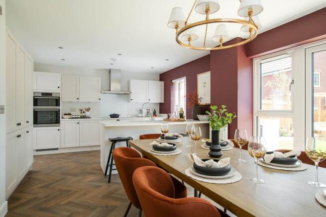 Bright dining space with room to host
