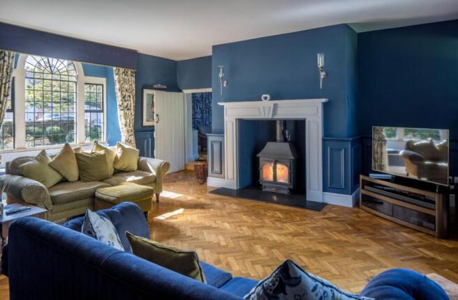 Drawing room with working fire