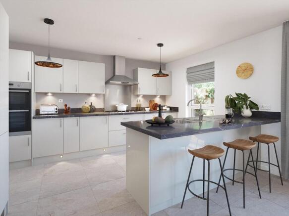 An impressive modern kitchen -  - typical Taylor Wimpey home