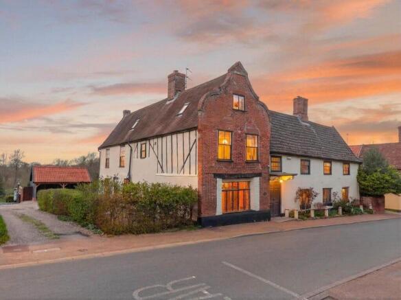 Suffolk Grade 2* Listed home, photography at dusk,