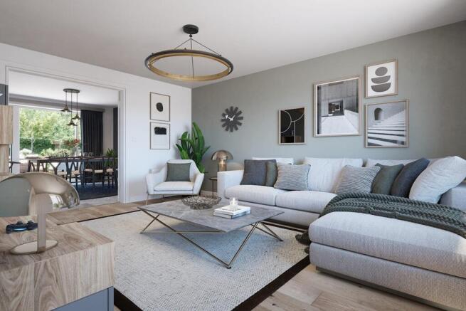 Plenty of space for a corner sofa or two sofas, perfect for those cosy nights in
