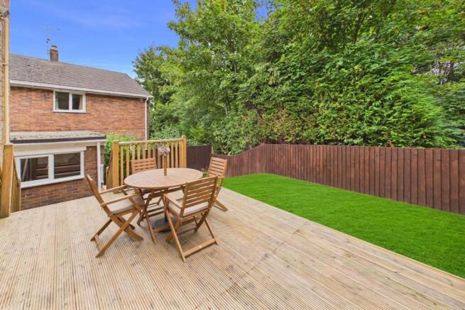 Rear garden staged