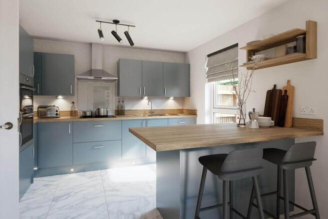 Modern kitchen with breakfast bar