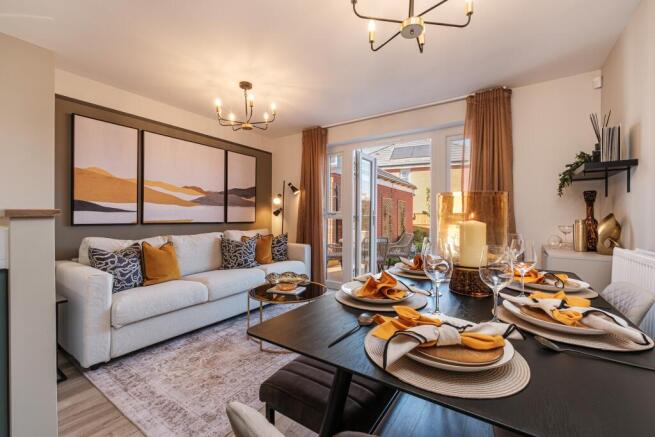 Interior view of the open plan living space in our 3 bed Kingsville home