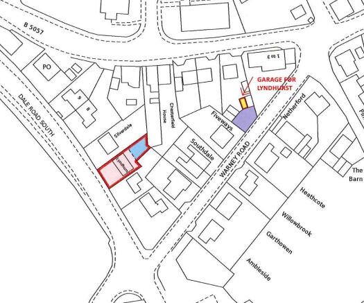 Site plan showing garage