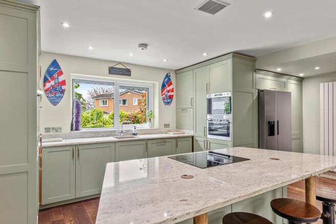 Open plan kitchen dining living space